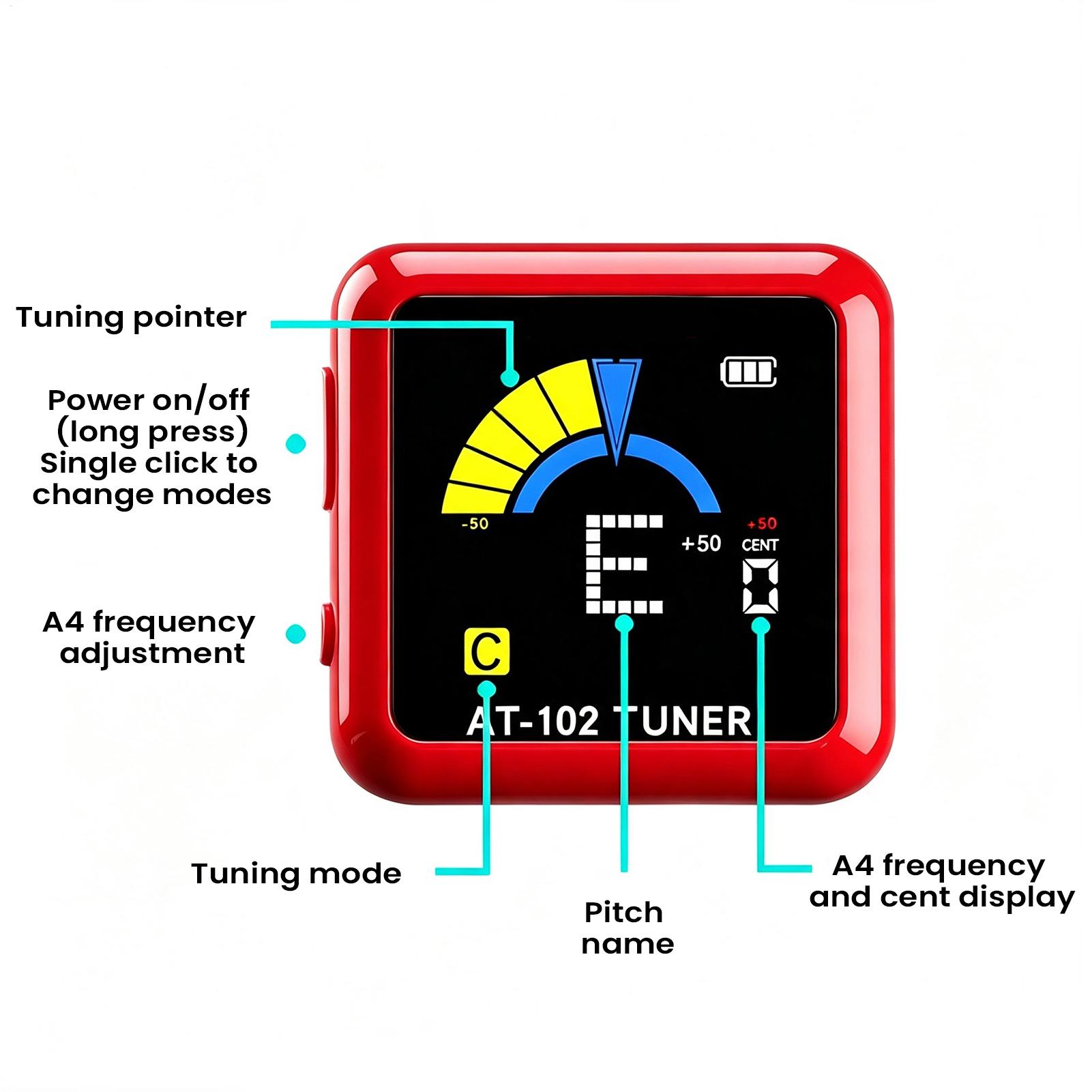 Guitar Tuner Clip - Guitar Tuner Clip Rechargeable High-Sensitivity LCD