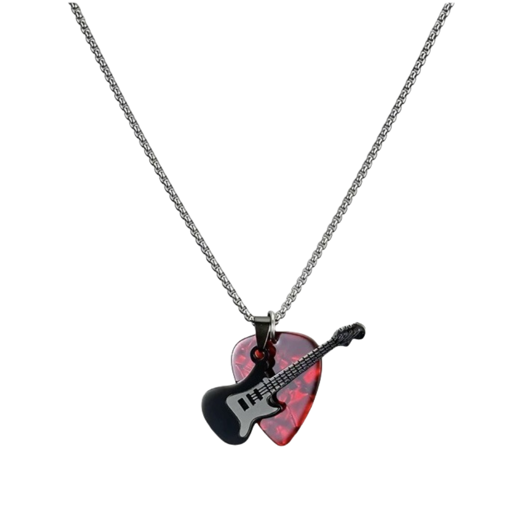Electric Guitar Pick Pack - Hip-hop Guitar Pick Pendant Necklace Titanium