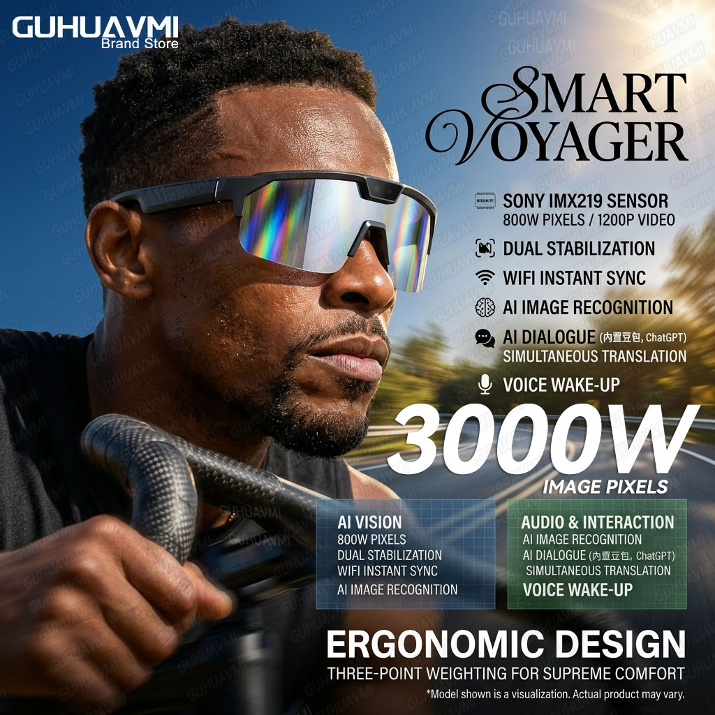 Mix Audio Music - Photochromic Smart Glasses 1200P HD Camera