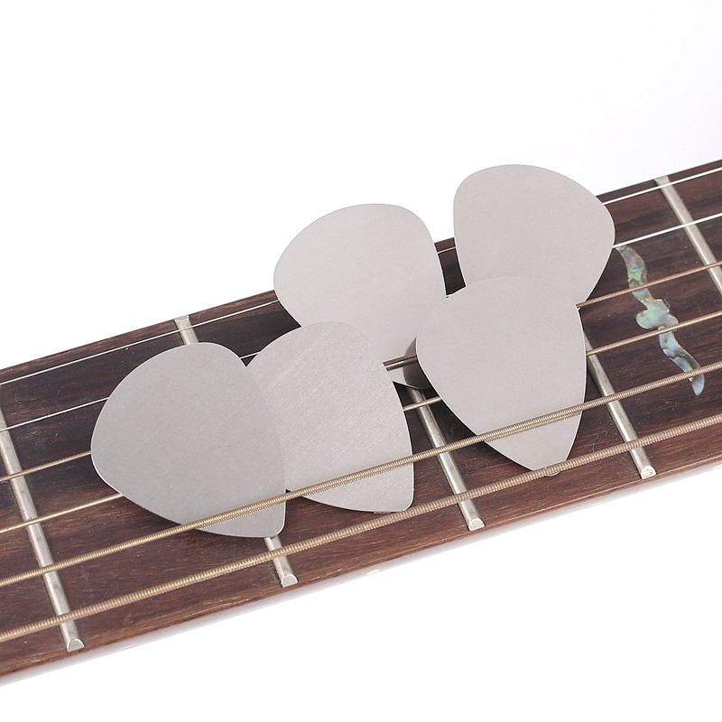 Electric Guitar Pick Pack - Pack of 10 Stainless Steel Metal