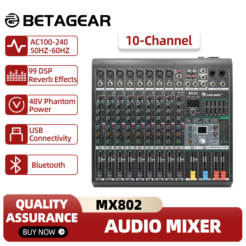 Audio Music Equalizer - Leicozic Mixing Console MX802 10Channel Audio