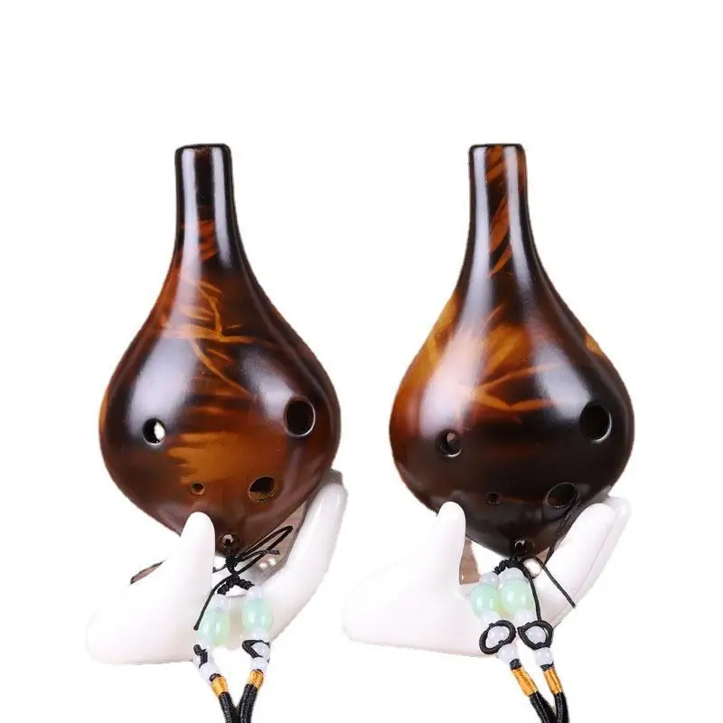 Ocarina Ceramic - 6 Hole Small Size Ocarina Strawfire