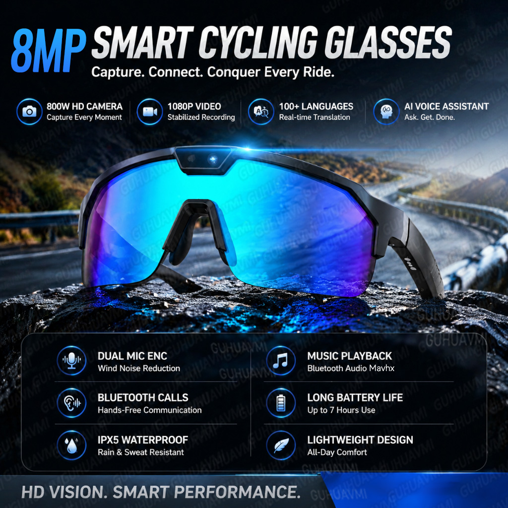 Mix Audio Music - New POV Sports Cycling Smart Glasses