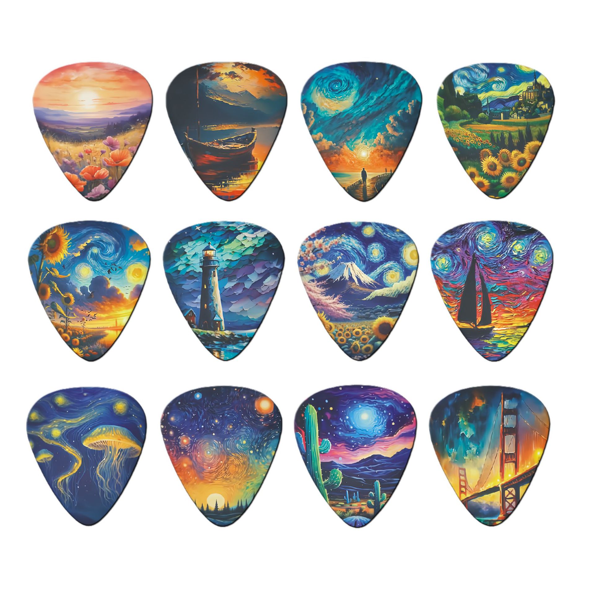 12 Pieces Guitar Picks 0.46mm  - Electric Guitar Pick Pack 评论和价格