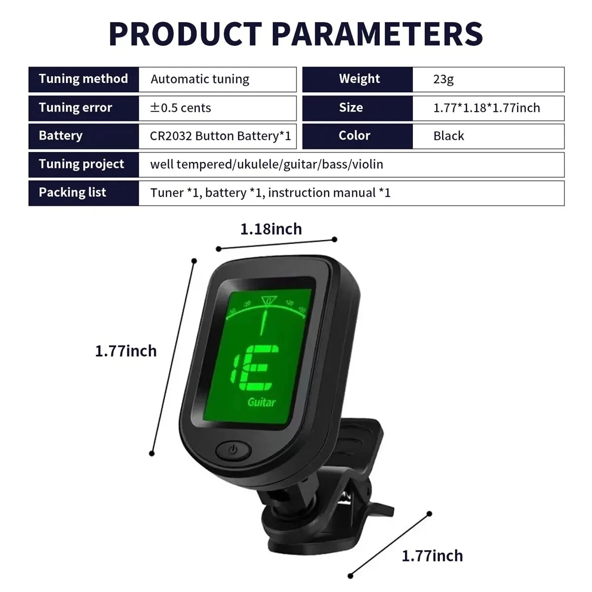 Bass Ukulele Violin Mandolin B - Guitar Tuner Clip 评论和价格