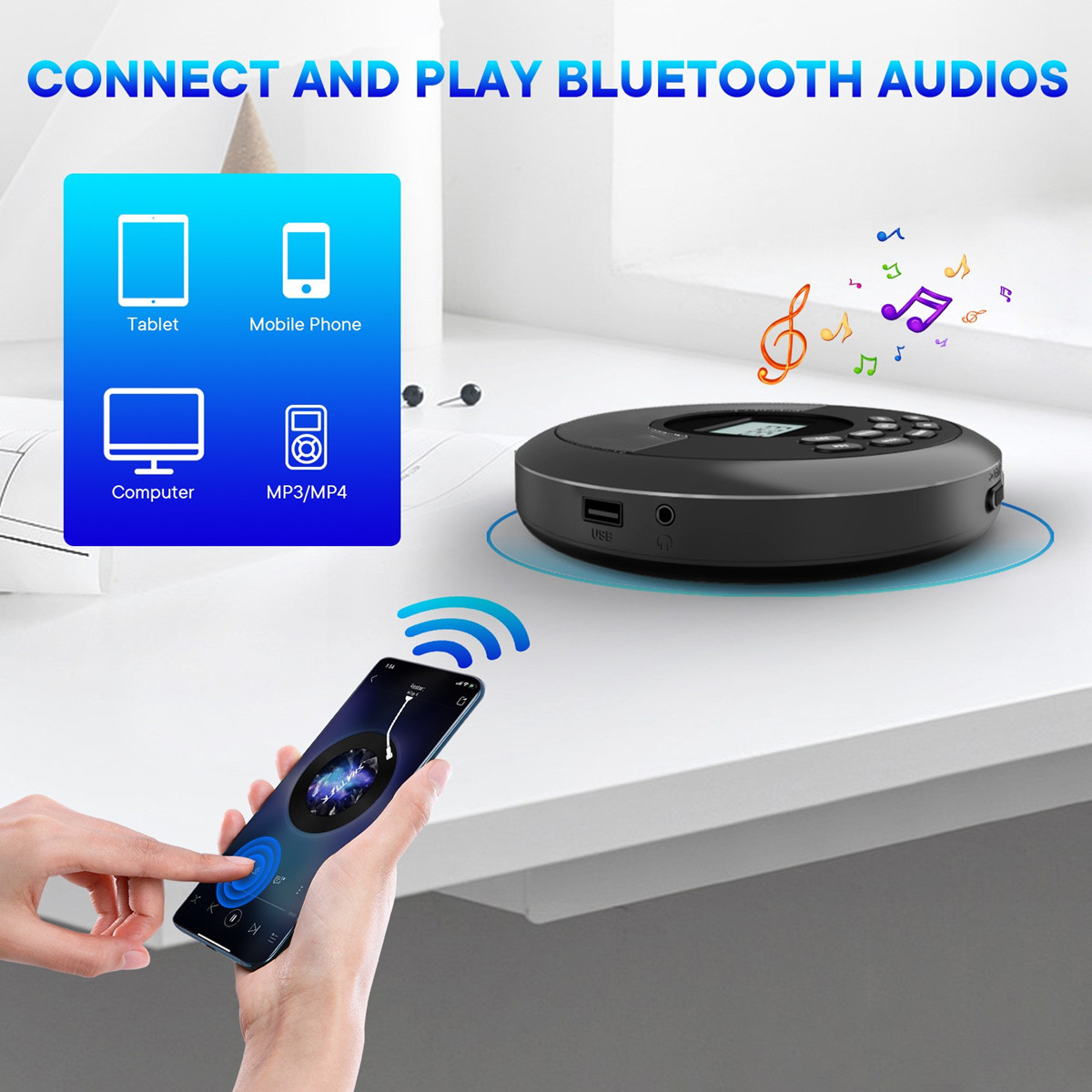 Portable CD Disc Machine MP3 U - Audio Music Mp3 Song 评论和价格