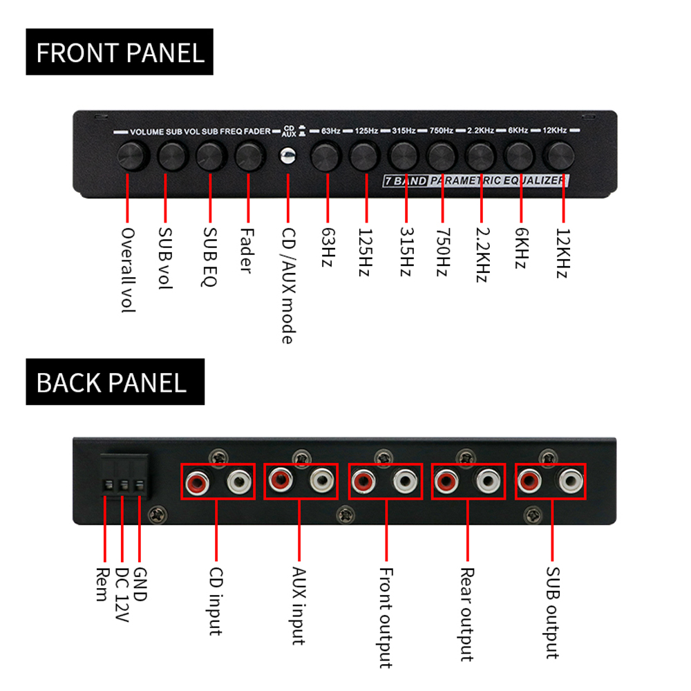Professional 7 Band Car Equali - Audio Music Equalizer 评论和价格