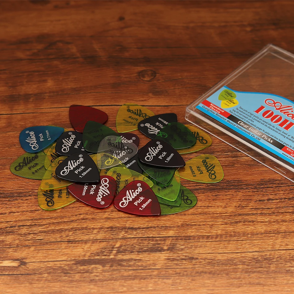 Alice AP-100H 100Pcs/Set Clear - Electric Guitar Pick Pack 评论和价格