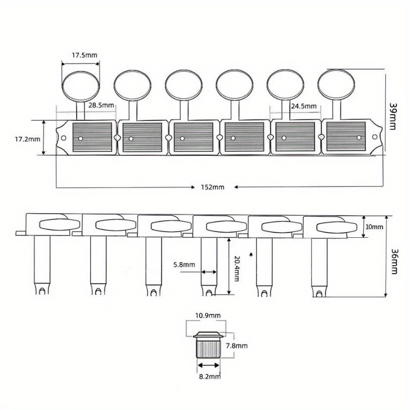 One Set of 6-in-line 6R Nickel - Guitar Tuner Clip 评论和价格